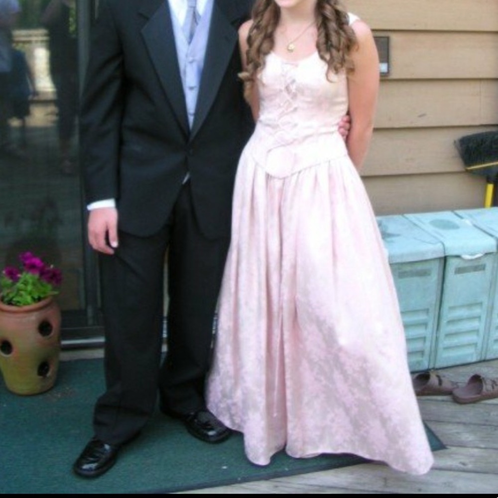 Renaissance Princess Pink Gold Long Prom Dress